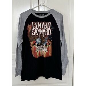 Lynyrd Skynyrd T Shirt Mens  Black Long Sleeve Classic Rock Tee Size XL